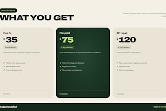 fix a next js bug or responsive UI issue