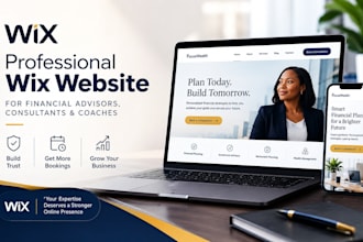 wix website design for financial advisor, consultants website coach website