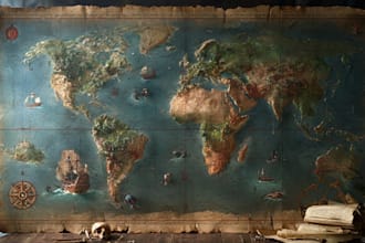 create fantasy map of a fictional world