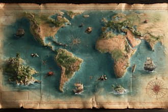 draw custom antique vintage style fantasy maps for worldbuilding