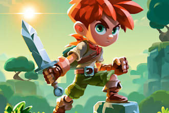 draw 2d game character illustration