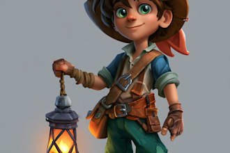 draw 2d game character illustration