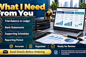 prepare financial statements, profit and loss and cash flow