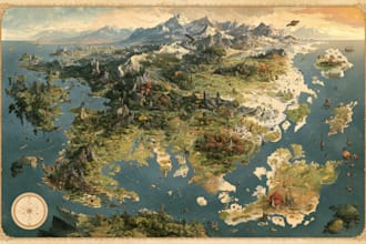 design a vector map, fantasy