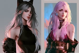draw semi realistic of your character
