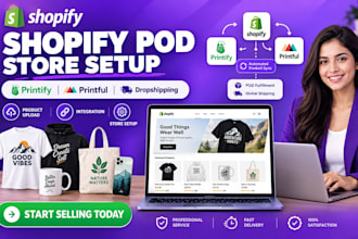 shopify pod dropshipping product upload printify printful integration setup