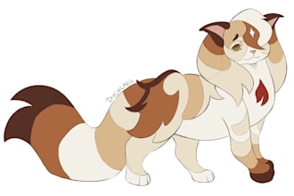 create an unshaded fullbody of your animal character