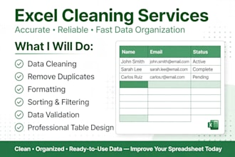 clean, format and organize your messy excel spreadsheet
