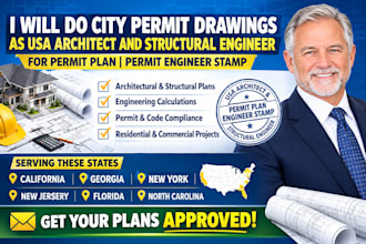 do city permit drawings as usa architect for permit plan permit engineer stamp