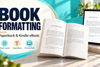 format your print book, paperback, hardcover and professional book layout KDP