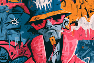 draw cool cartoon character, graffiti character