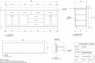 create professional millwork shop drawings, cabinetry, and furniture drawings