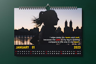 design desk and wall calendar for office, business and home