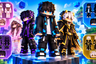 create custom minecraft skins, HD skins, character skins, and avatars