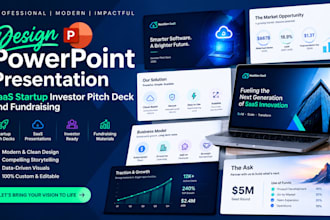 design powerpoint presentation saas startup investor pitch deck and fundraising
