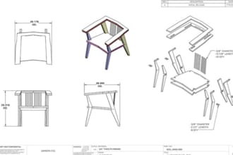 create woodworking cad drawings, furniture plans and technical shop drawings