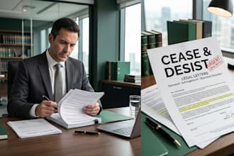 draft cease and desist letter for copyright, trademark or business disputes