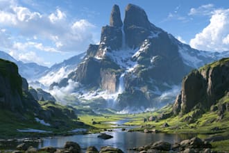create stunning fantasy landscape, background illustration