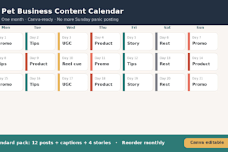 design monthly instagram posts for pet shops and groomers