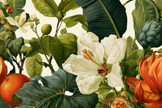 draw custom botanical and floral artwork