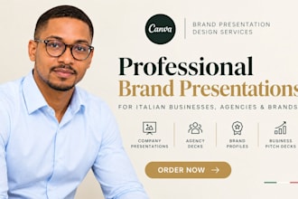 design a canva brand presentation for italian businesses agencies and brands