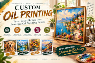 transform your photos into beautiful custom oil painting