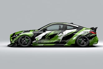create a stunning custom car wrap and professional vehicle graphics