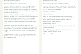 edit your newsletter or website copy for clarity and tone
