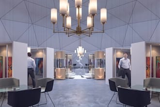 design 3d art gallery, museum and immersive exhibition space