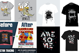 do vector tracing for print ready artwork, t shirt design and logo in jpg, png