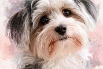 draw a custom memorial pet portrait from photo