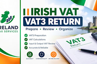 provide irish vat and vat3 return services for your business