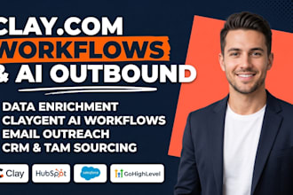 clay com workflows, data enrichment, email outreach and claygent ai workflows