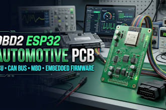 design obd2 esp32 automotive pcb ecu can bus and mbd embedded firmware
