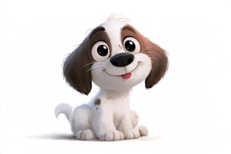 draw cute cartoon portrait of your dog