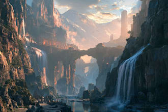 draw fantasy environment, landscape design