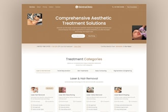 build a med spa website for an aesthetic clinic with booking