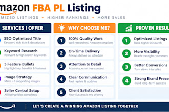 create amazon fba product listing and amazon listing copywriting
