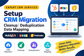 setup crm migration cleanup deduplication data mapping hubspot zoho freshsales