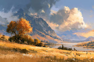 illustrate beautiful flat landscape illustration art