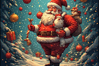 whimsical christmas greeting cards