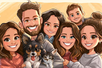 draw yellow cartoon  for couples and families
