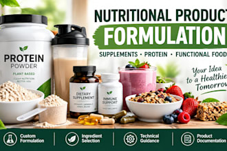formlate dietary supplements, functional foods and protein powder