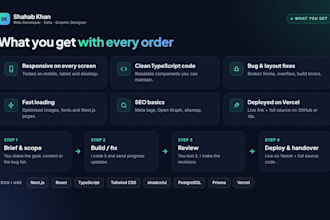 build a fast nextjs landing page or fix your react or nextjs website