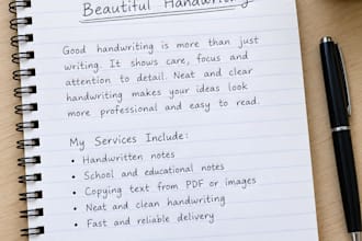write beautiful and clean handwriting