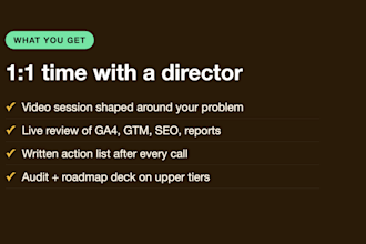 give you a 1 hour analytics consultation with a written action plan
