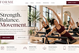 design squarespace pilates studio website fitness class booking yoga website