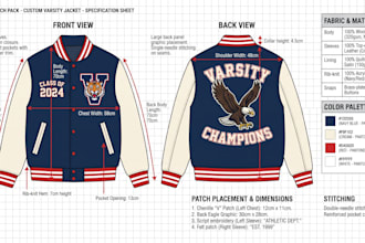 design custom varsity jackets, patches, tech packs for your streetwear brand