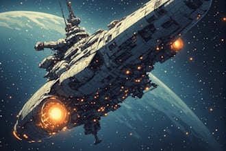 design futuristic spaceship concept art