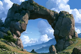 illustrate beautiful flat landscape illustration art